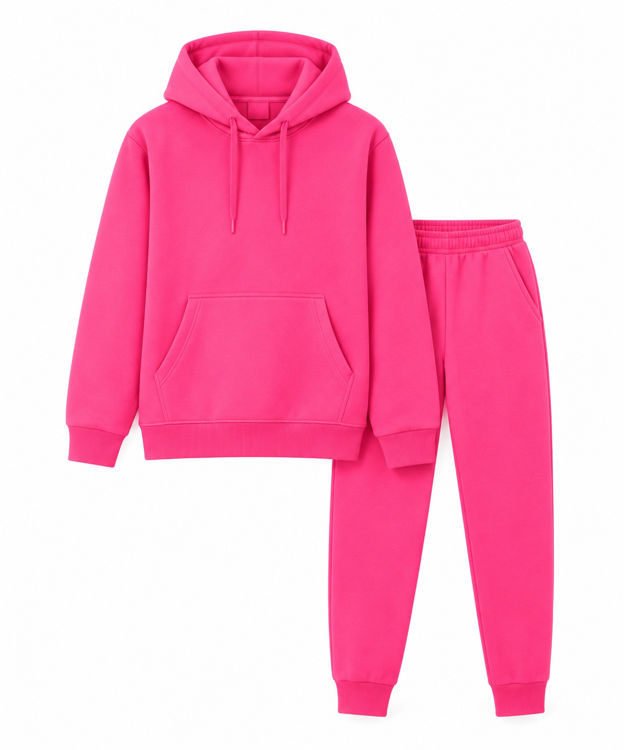 Picture of FFX125 GIRLS BRIGHT PINK SOFT FLEECE TRACKSUIT 5-15 YEARS
